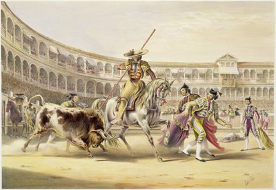 Bull Charging a Picador, 1865 od William Henry Lake Price