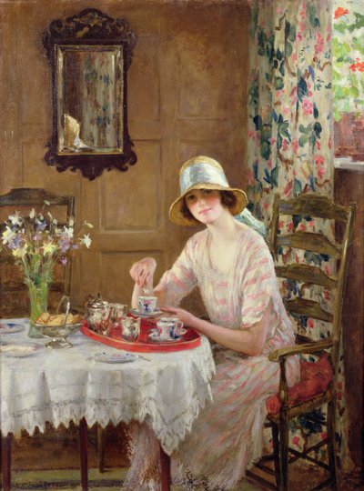 Odpolední čaj (olej na plátně) od William Henry Margetson