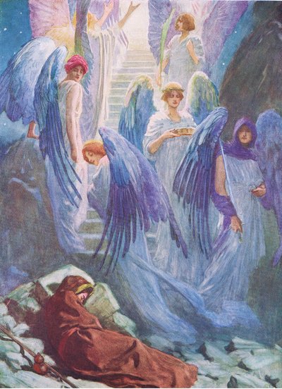 Jacobs sen, z The Bible Picture Book vydané Thomasem Nelsonem, c.1950 od William Henry Margetson