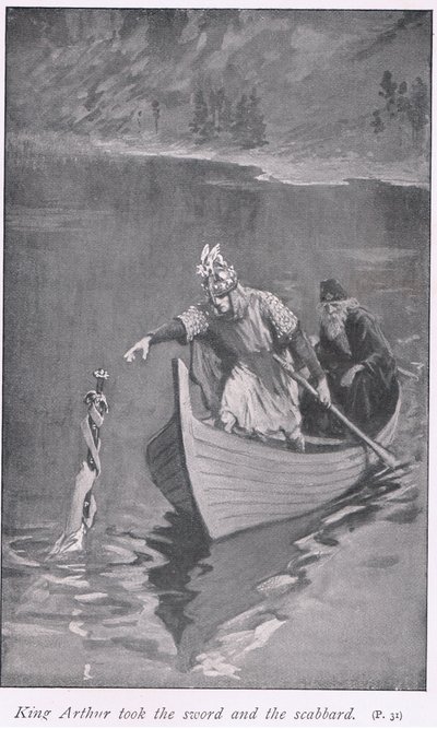 Král Artuš vzal meč a pochvu od William Henry Margetson