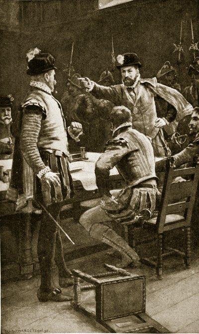 Regent Moray zatýká své nepřátele, 1569, ilustrace z 