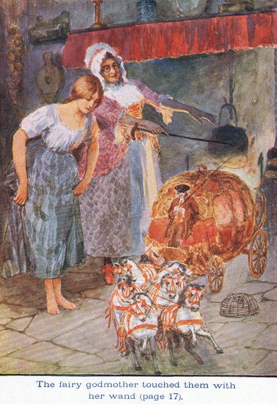 Víla kmotra se jich dotkla svou hůlkou, Popelka, 1925 od William Henry Margetson