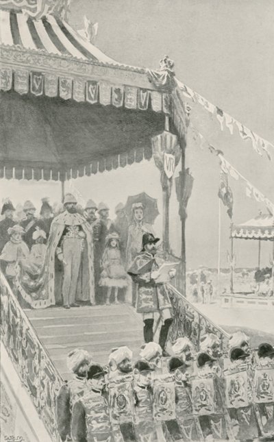 Královna je prohlášena za indickou císařovnu v Dillí od William Henry Margetson