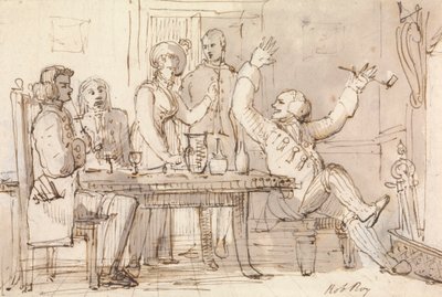 Ilustrace k Robu Royovi: Interiér s párty pitím od William Henry Pyne
