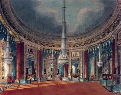 Carlton House, Kruhový pokoj, z knihy Pynes Royal Residences, vydané v roce 1818 od William Henry Pyne