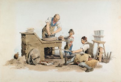 Výroba květináčů, 1808 od William Henry Pyne