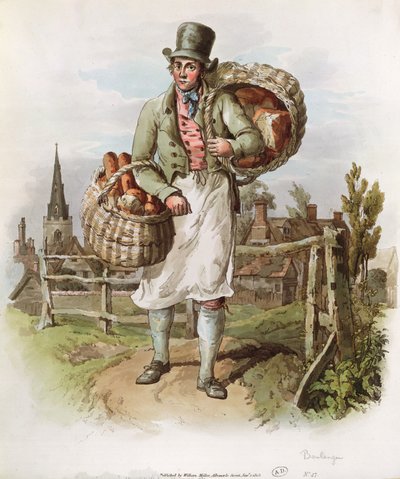 The Baker, ilustrace z knihy "The Costume of Great Britain", vydané v letech 1804-08 Williamem Millerem v Londýně (akvatinta) od William Henry Pyne