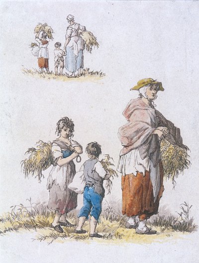 Paběrky žen a dětí, Provinční postavy, 1802 od William Henry Pyne