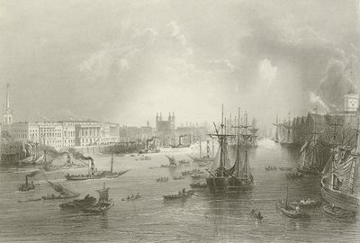 Londýnský přístav od William Henry after Bartlett