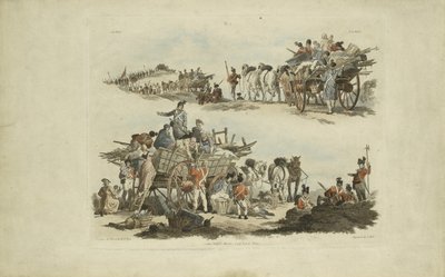 Camp Scenes, 1803 (barevný lept) od William Henry after Pyne