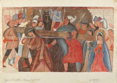 Křížová cesta č. 5: Ježíš má pomoc při nesení kříže, c. 1936. od William Herbert