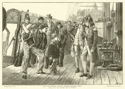 Jeden dobrovolník v hodnotě tří lisovaných mužů (rytina) od William Heysham (after) Overend