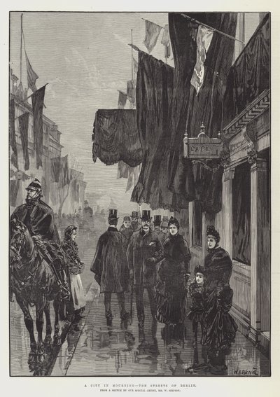 Město ve smutku, ulice Berlína od William Heysham Overend