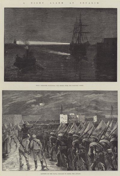 Noční poplach v Souakim od William Heysham Overend