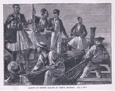 Zatčení britských námořníků řeckými vojáky AD 1850 od William Heysham Overend