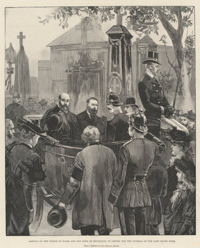Příjezd prince z Walesu a vévody z Edinburghu do Coburgu na pohřeb zesnulého velkovévody od William Heysham Overend