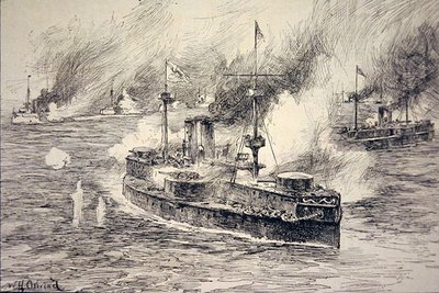 Bitva u řeky Yalu 17. září od William Heysham Overend