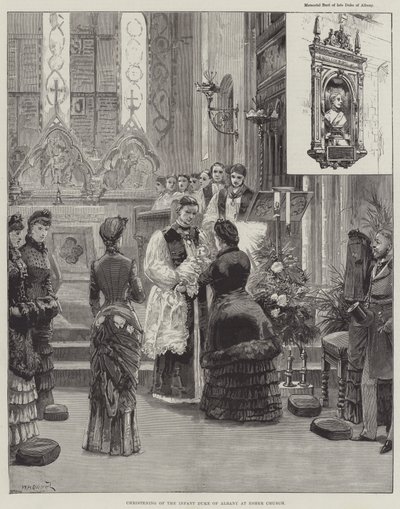 Křest nemluvně vévody z Albany v kostele Esher od William Heysham Overend