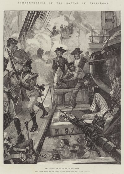 Připomínka bitvy u Trafalgaru, HMS Victory dne 21. října 1805 v Trafalgaru od William Heysham Overend