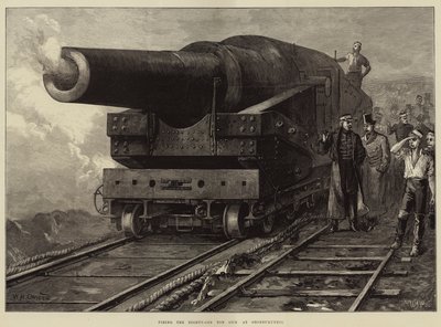 Střelba z 81 tunového děla v Shoeburyness od William Heysham Overend