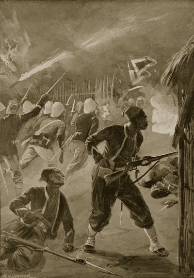 Byl to noční útok a nepřítel je přistihl při podřimování, ilustrace z 