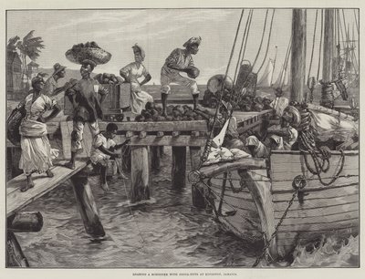 Nakládání škuneru s kakaovými oříšky v Kingstonu na Jamajce od William Heysham Overend