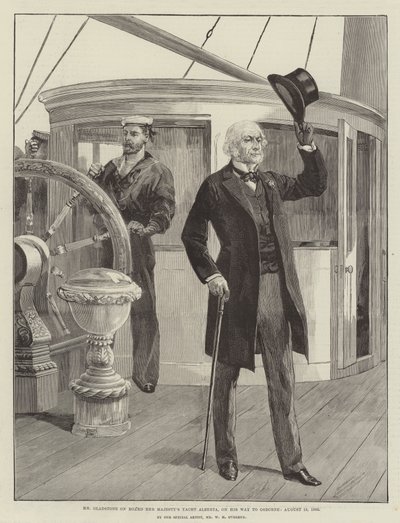 Pan Gladstone na palubě jachty Jejího Veličenstva Alberta, na cestě do Osborne, 15. srpna 1892 od William Heysham Overend