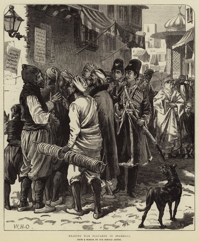 Čtení válečných plakátů ve Stamboulu od William Heysham Overend