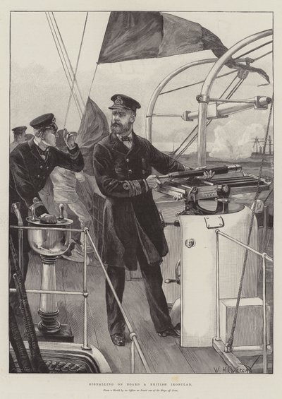 Signalizace na palubě britského Ironcladu od William Heysham Overend