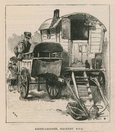 Náčrty ze života cikánů; Brusič nožů, Hackney Wick od William Heysham Overend