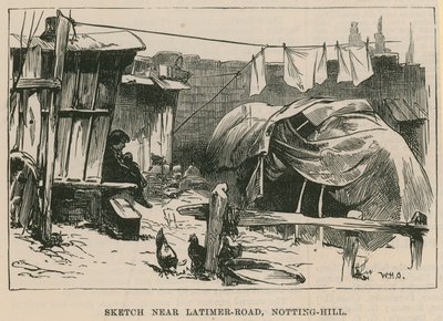 Sketches of Gipsy Life; Skica poblíž Latimer Road, Notting Hill od William Heysham Overend