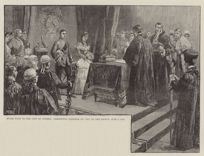 Státní návštěva londýnské City, předání svobody města princi, 8. června 1863 od William Heysham Overend