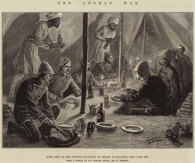 Afghánská válka, stan čtvrtého střeleckého praporu v Basawulu od William Heysham Overend