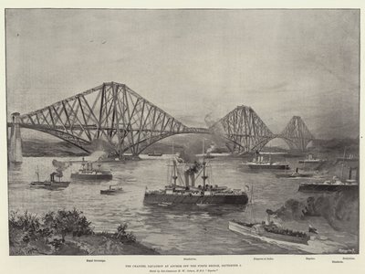The Channel Squadron at Anchor off Forth Bridge, 2. září od William Heysham Overend