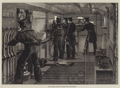 Velitelská věž na palubě HMS Thunderer od William Heysham Overend