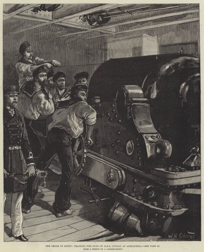 Krize v Egyptě, výcvik zbraní HMS Sultan v Alexandrii od William Heysham Overend