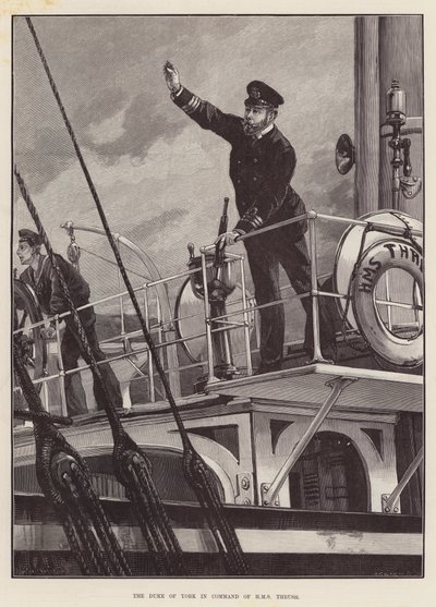 Vévoda z Yorku ve velení HMS Thrush od William Heysham Overend
