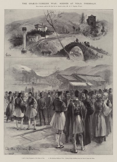 Řecko-turecká válka, scény ve Volo, Thesálie od William Heysham Overend