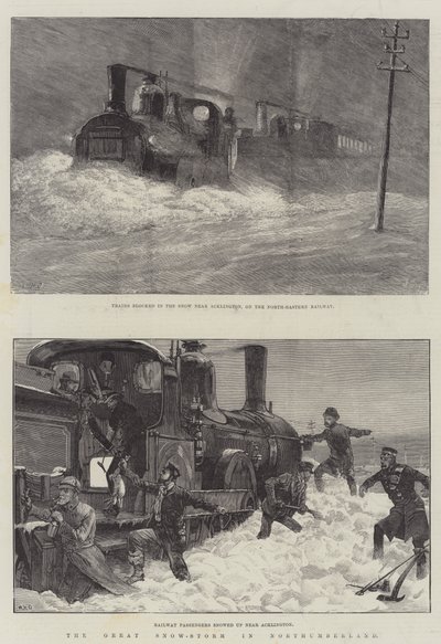 Velká sněhová bouře v Northumberlandu od William Heysham Overend
