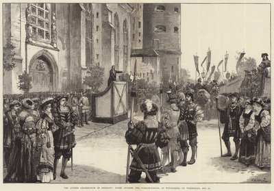 Lutherova slavnost v Německu, scéna mimo Schloss-Kirche, ve Wittenbergu, ve středu 31. října od William Heysham Overend