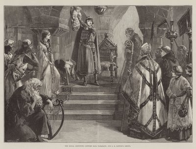 Královský institut Costume Ball Tableaux, skupina sira J D Lintona od William Heysham Overend