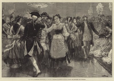 Královské svatební slavnosti v Berlíně, kostýmní čtverylka před císařem a císařovnou od William Heysham Overend