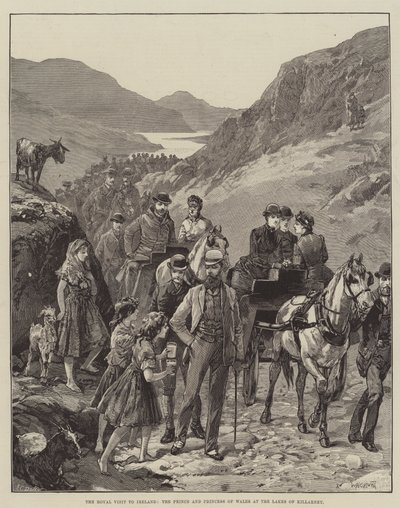 Královská návštěva Irska, princ a princezna z Walesu u jezera Killarney od William Heysham Overend