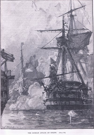 Ruský útok na Sinope 1853 našeho letopočtu od William Heysham Overend