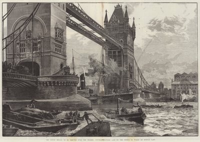 Základní kámen Tower Bridge, který má být postaven přes Temži, položil princ z Walesu v pondělí. od William Heysham Overend