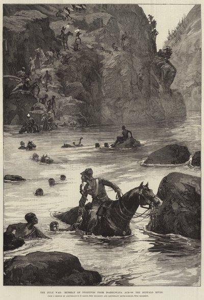 Válka Zuluů, ústup uprchlíků z Isanhlwany přes řeku Buffalo od William Heysham Overend