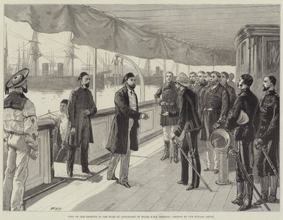 Návštěva Khedive u vévody z Connaughtu na palubě HMS Helicon od William Heysham Overend
