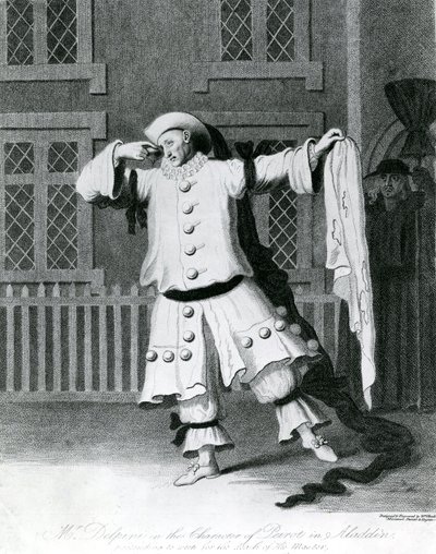 Pan Delphini v postavě Pierota v Aladinovi, 1780-1790 od William Hincks