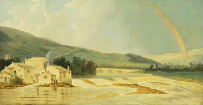 Otley Bridge na řece Wharfe (olej na plátně) od William Hodges