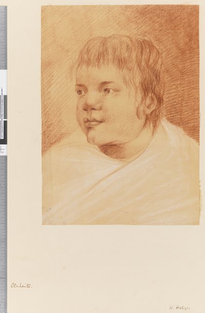 Strana 18 Otaheitský rodák, 1768-75 (červená a bílá křída) od William Hodges